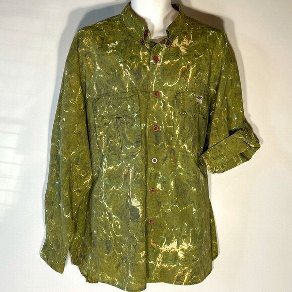 Aqua Design SZ XXL Fishing Shirt Camo Weatherproof UPF 50+ Sportsman Outdoor Boa - Picture 1 of 12